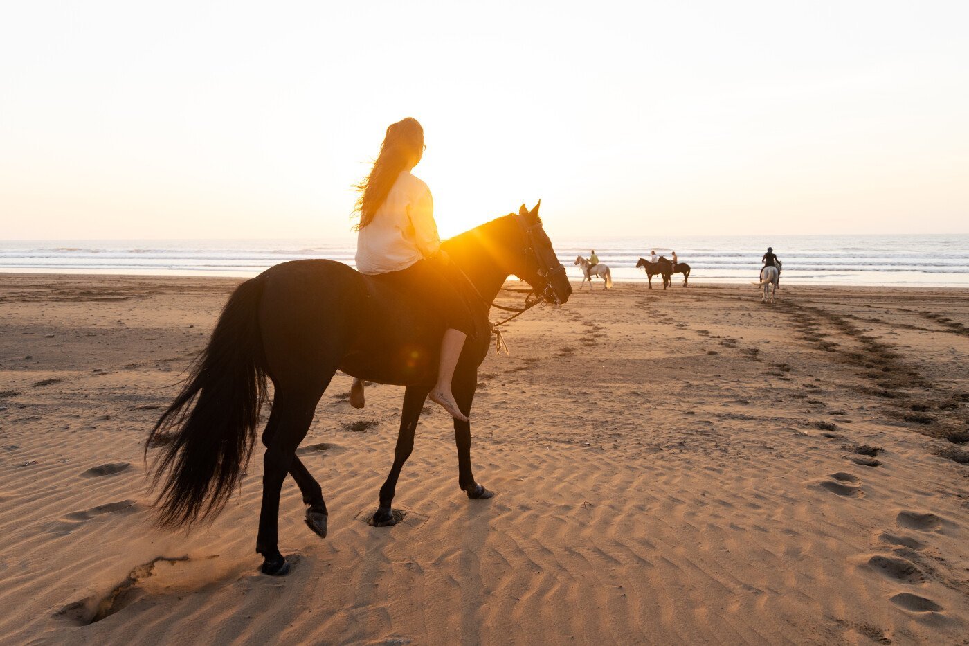 balade à cheval sur la Plage agadir